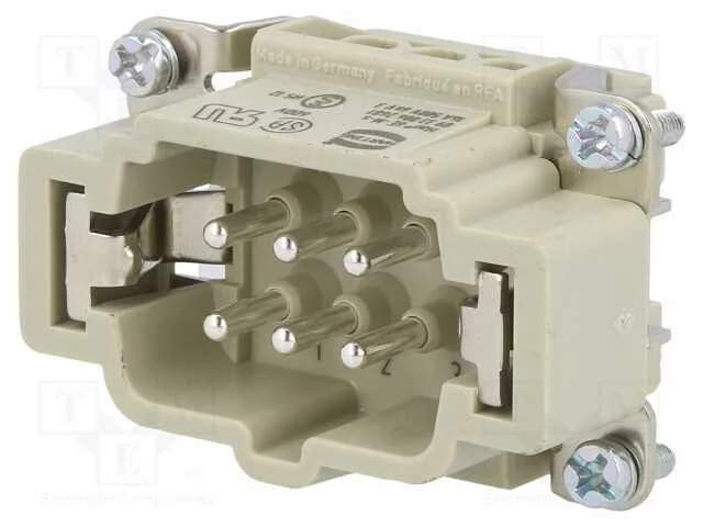 Conector: HDC, inserto de contatos, macho, Han E,.