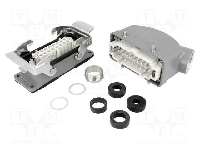 Conector: HDC, macho + fêmea, S-E, PIN: 16, 16+PE.