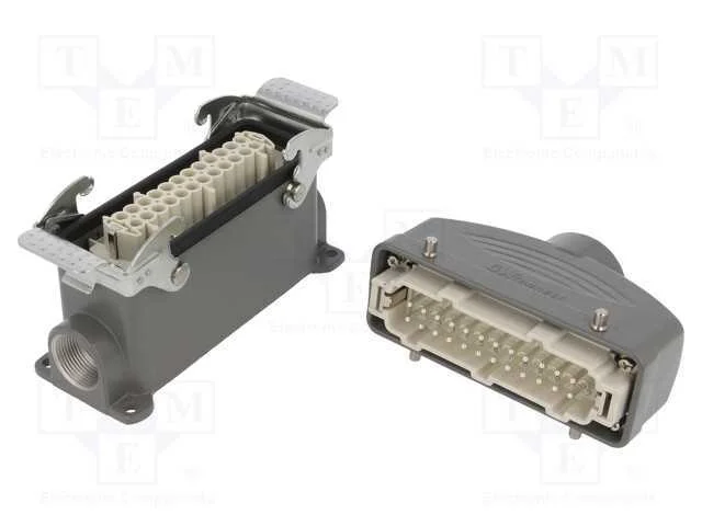 Conector: HDC, macho + fêmea, S-E, PIN: 24, 24+PE.