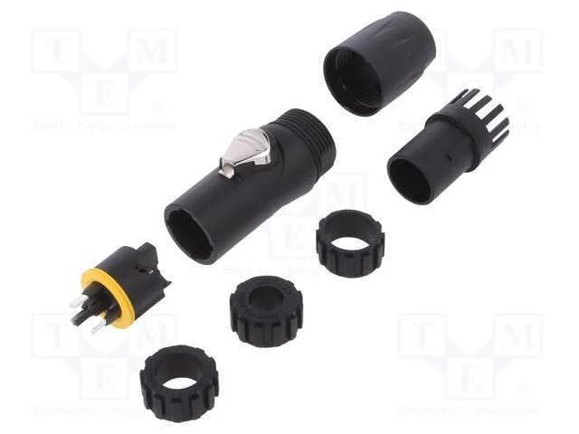 Ficha, de Alimenta&ccedil;&atilde;o, Macho, Pin: 3, com Cabo, 16a, 250v, Hpt, Ip65
