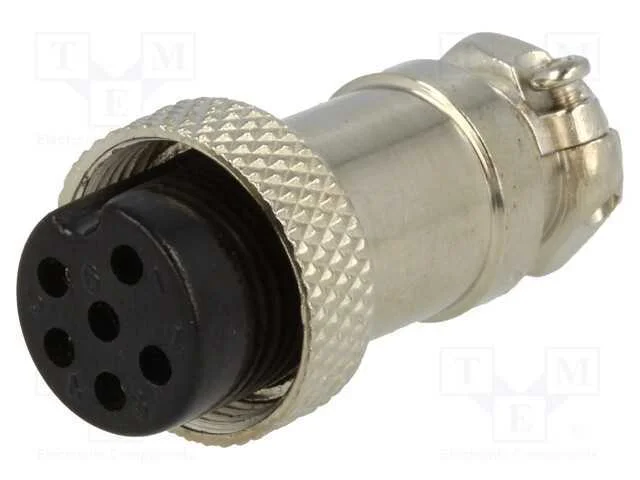 Ficha, de Microfone, Fêmea, Pin: 6, com Cabo, Simples, 6mm