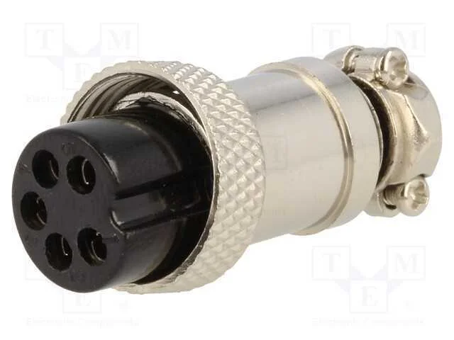 Ficha, de Microfone, Fêmea, Pin: 5, com Cabo, Simples