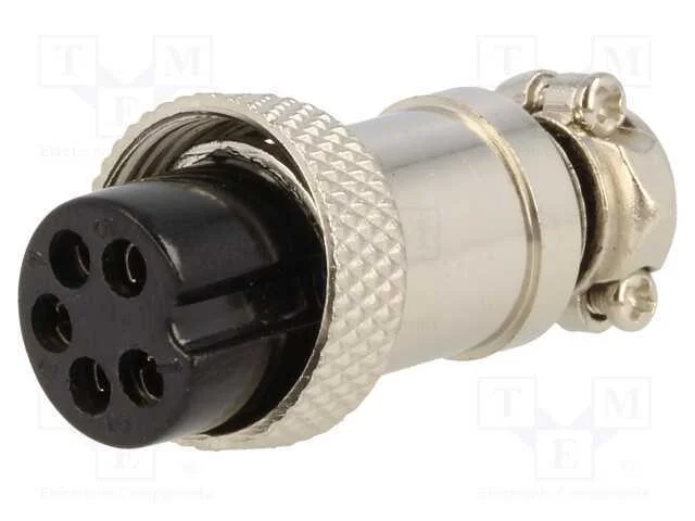 Ficha, de Microfone, Fêmea, Pin: 5, com Cabo, Simples