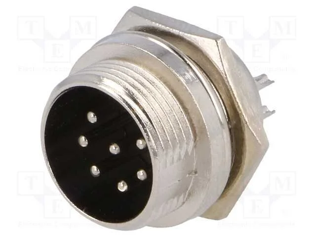 Tomada, de microfone, macho, PIN: 7, para painel