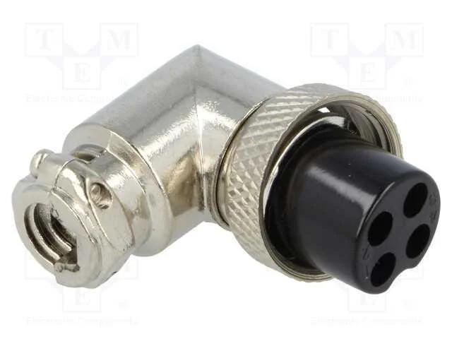 Ficha, de Microfone, Fêmea, Pin: 4, com Cabo, Angulares 90