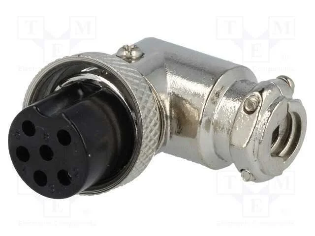 Ficha, de Microfone, Fêmea, Pin: 6, com Cabo, Angulares 90