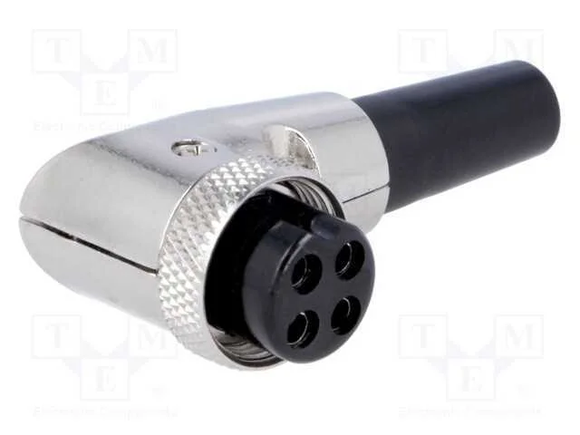 Ficha, de Microfone, Fêmea, Pin: 4, com o Anel Protetor, com Cabo