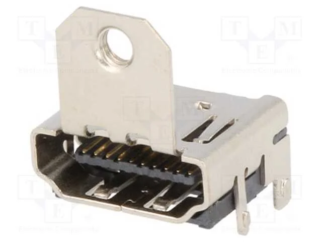 Conector: Hdmi, Tomada, com Pega, Pin: 19, Dourado, Angulares 90