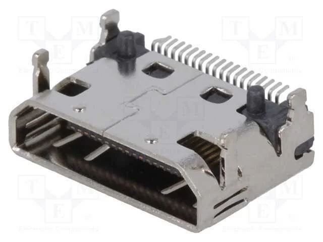 Conector: Mini Hdmi, Tomada, Pin: 19, Dourado, Angulares 90, Smt