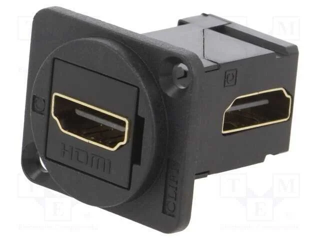 Conector, Tomada Hdmi,Em Ambos Os Lados, Ft, Dourado, 19x24mm