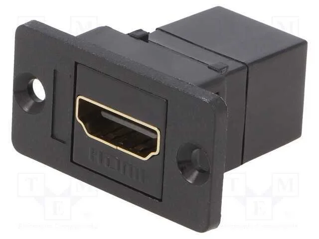 Conector, Tomada Hdmi,Em Ambos Os Lados, Slim, Dourado, 29mm