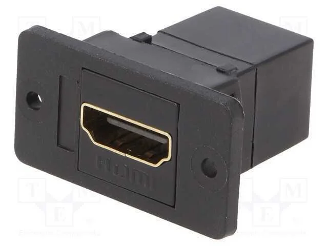 Conector, Tomada Hdmi,Em Ambos Os Lados, Slim, Dourado, 29mm