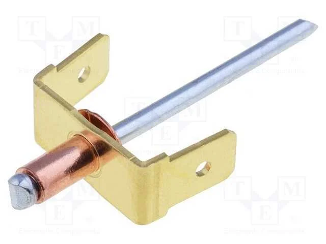 Conetor: Plano, 6,3mm, 0,8mm, 2x Macho, com o Rebite de Cobre