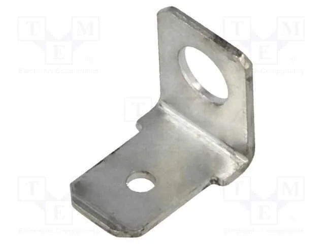 Conetor: Plano, 6,3mm, 0,8mm, Fêmea, M4, Não Isolada, Roscado, Latão
