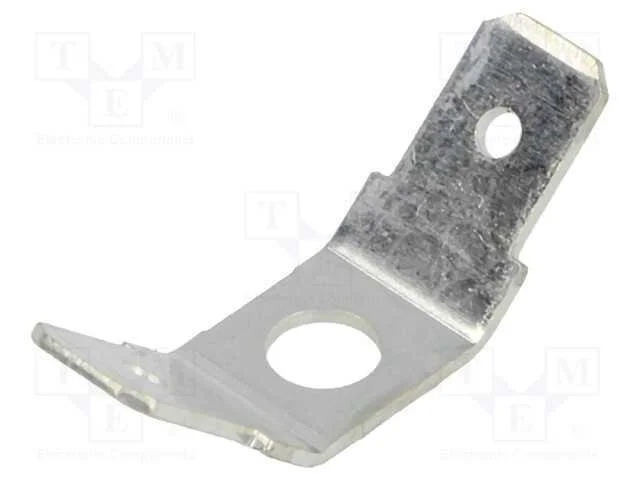 Conetor: Plano, 6,3mm, 0,8mm, 2x Macho, M4, Não Isolada,Dupla