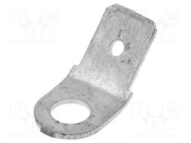 Conetor: Plano, 6,3mm, 0,8mm, Fêmea, M4, Roscado, Latão, Estanhado