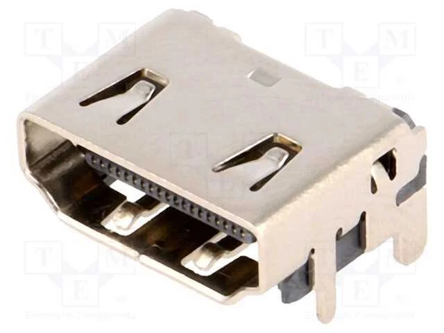 Conector: Hdmi, Tomada, Pin: 19, Gold Flash, Angulares 90, Smt