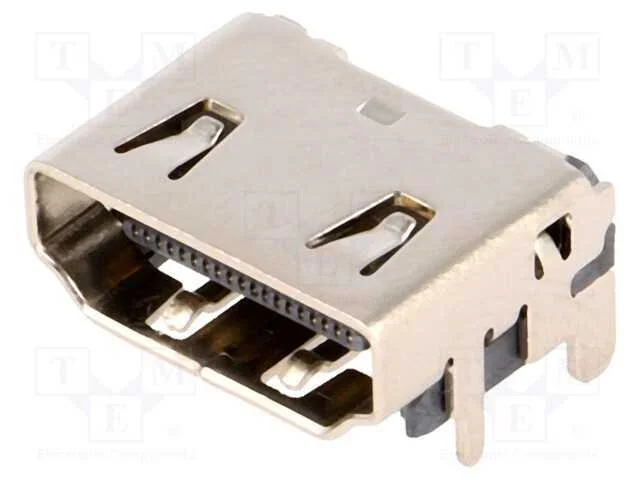 Conector: Hdmi, Tomada, Pin: 19, Gold Flash, Angulares 90, Smt