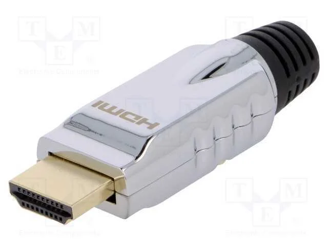 Conector: Hdmi, Ficha, Macho, com o Anel Protetor, Dourado, Solda