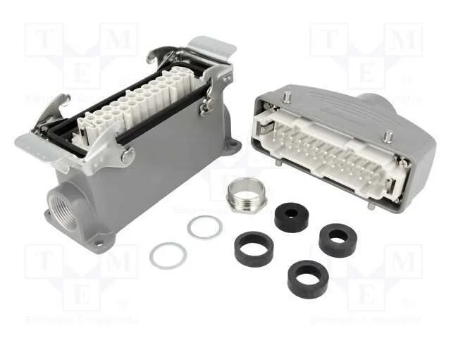 Conector: HDC, macho + fêmea, S-E, PIN: 24, 24+PE.