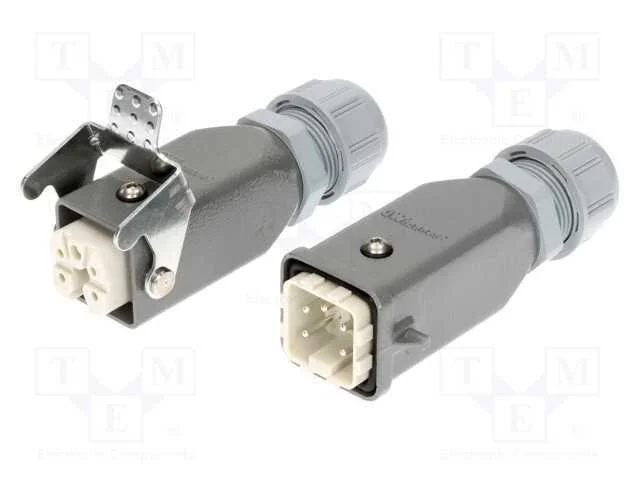 Conector: HDC, macho + fêmea, PIN: 5, 4+PE, taman.