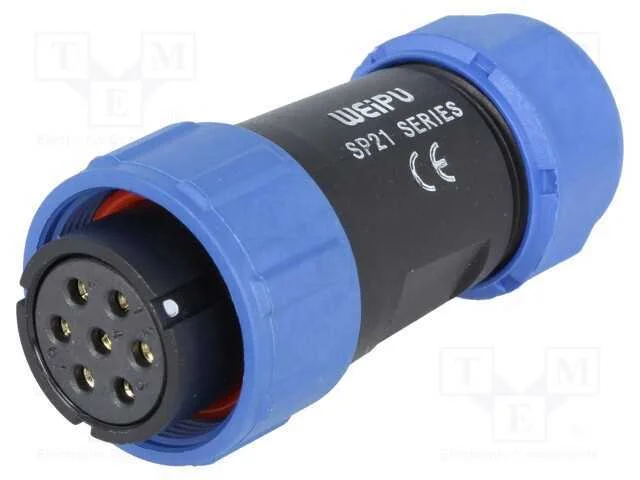 Ficha, SP21, fêmea, PIN: 7, IP68, 7÷12mm, 15A, so.