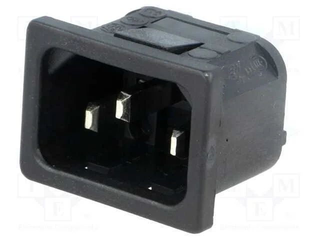 Conector: de alimentação, tomada, macho, 10A, 250.