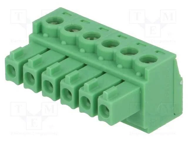 Bloco terminal separável, 3,81mm, faixas: 6, simp.