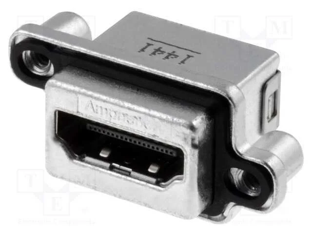 Conector: Hdmi, Tomada, Pin: 19, Dourado, Angulares 90, Tht, Ip67