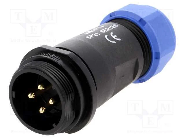 Ficha, SP21, macho, PIN: 4, IP68, 7÷12mm, 30A, so.