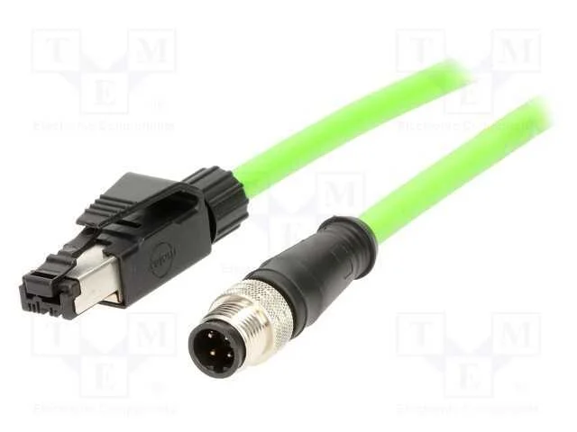Adaptador, macho M12,RJ45 ficha, código D-Etherne.