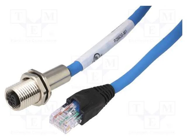 Adaptador, Fêmea M12,Rj45 Ficha, Código D-Ethernet, Pin: 4, Ip65