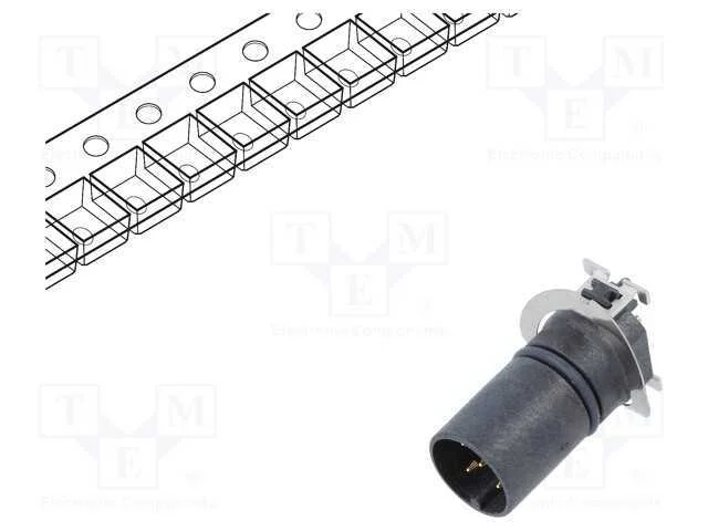 Tomada, M12, Pin: 5, Macho, Código A-Devicenet / Canopen, para Pcb
