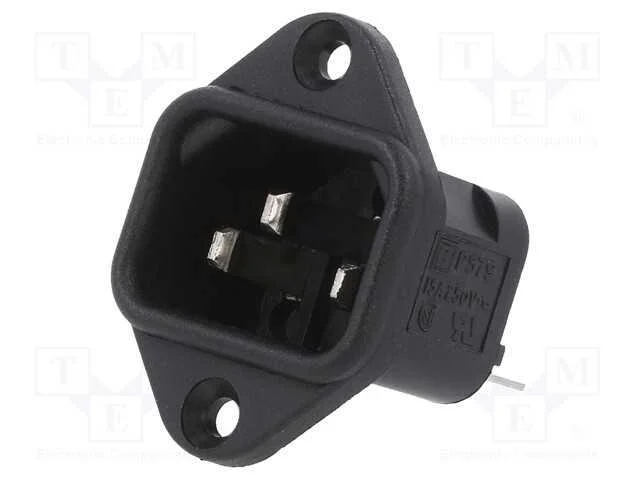 Conector: de alimentação, tomada, macho, 10A, 250.