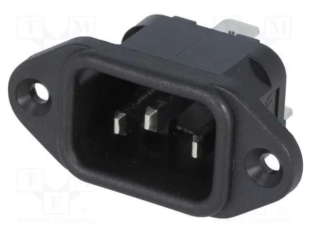 Conector: de alimentação, tomada, macho, 10A, 250.