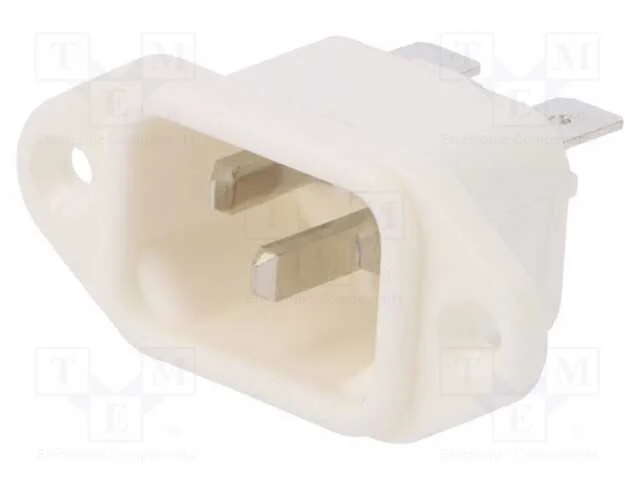 Conector: de alimentação, tomada, macho, 10A, 250.