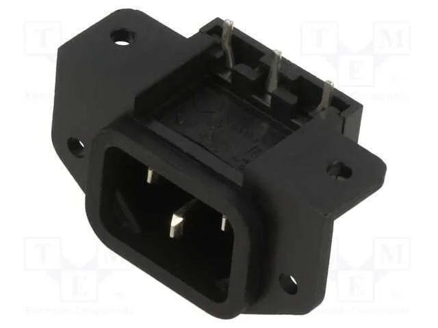 Conector: de alimentação, tomada, macho, 10A, 250.