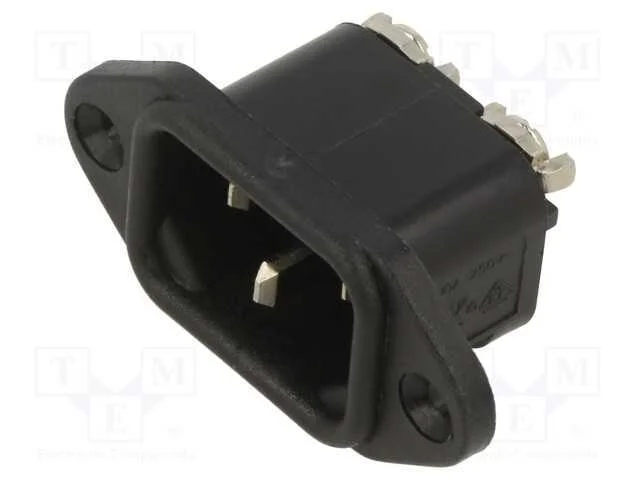 Conector: de alimentação, tomada, macho, 10A, 250.