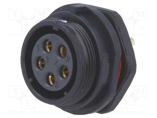 Tomada, Sp21, F&ecirc;mea, Pin: 5, Ip68, 30a, Solda, 500v, 4mm2, -25&divide;85c