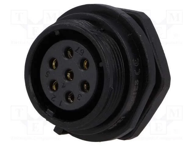 Tomada, SP21, fêmea, PIN: 7, IP68, 15A, solda, 50.