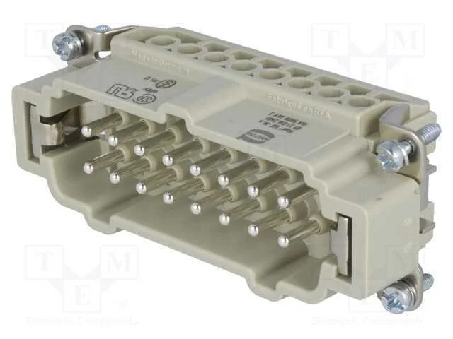 Conector: HDC, inserto de contatos, macho, Han E,.