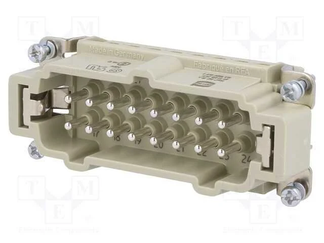 Conector: HDC, macho, Han E, PIN: 16, 16+PE, tama.
