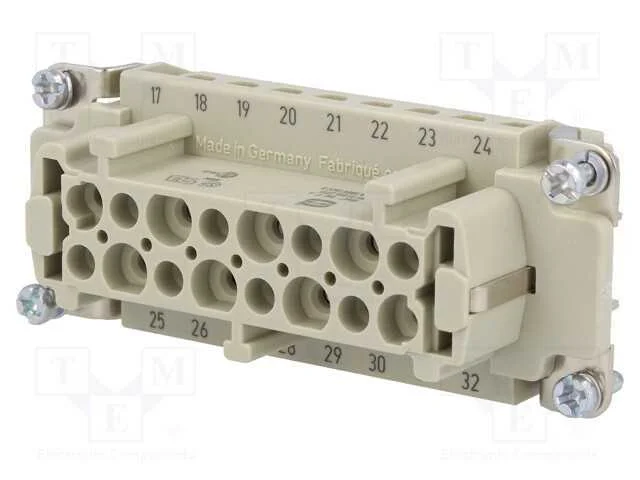 Conector: HDC, fêmea, Han E, PIN: 16, 16+PE, tama.