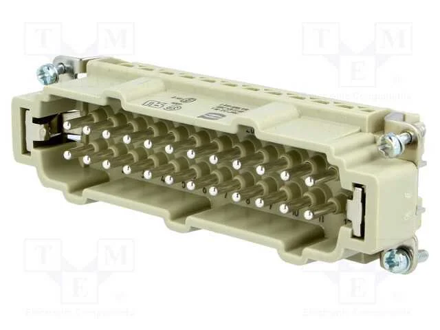 Conector: HDC, inserto de contatos, macho, Han E,.