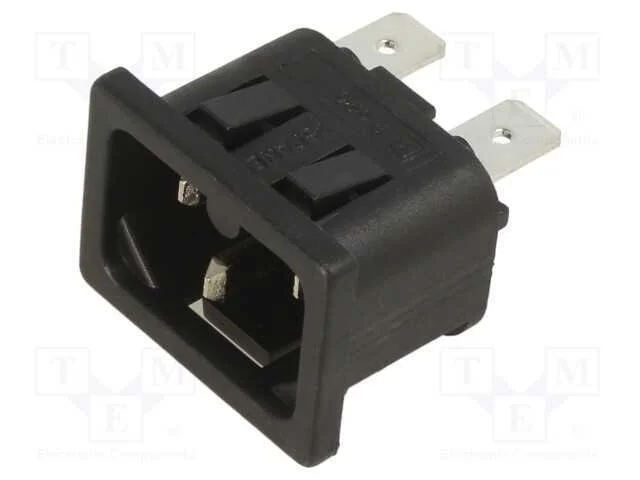 Conector: de alimentação, tomada, macho, 10A, 250.