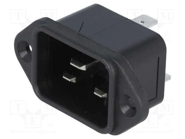 Conector: de alimentação, tomada, macho, 16A, 250.