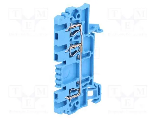 Conector: de Carril, 1,5mm2, Faixas: 1, Braçadeiras: 3, Azul, Wemid