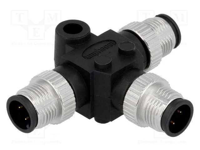 T- conector, M12 macho x3, código A-DeviceNet / C.