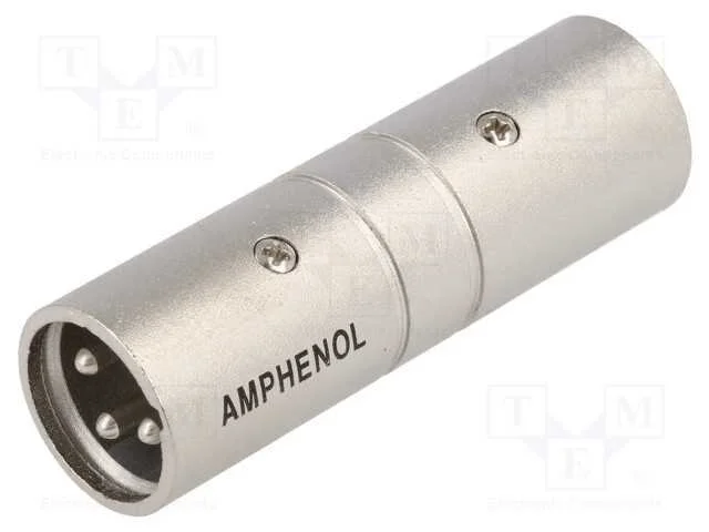Conector, Xlr Macho,Em Ambos Os Lados, Pin: 3, Prateado, Simples