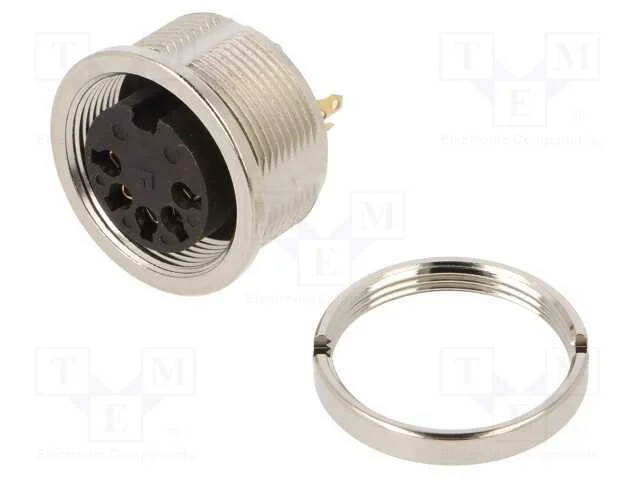 Conector: M16, Tomada, F&ecirc;mea, Solda, Pin: 5, 5a, .